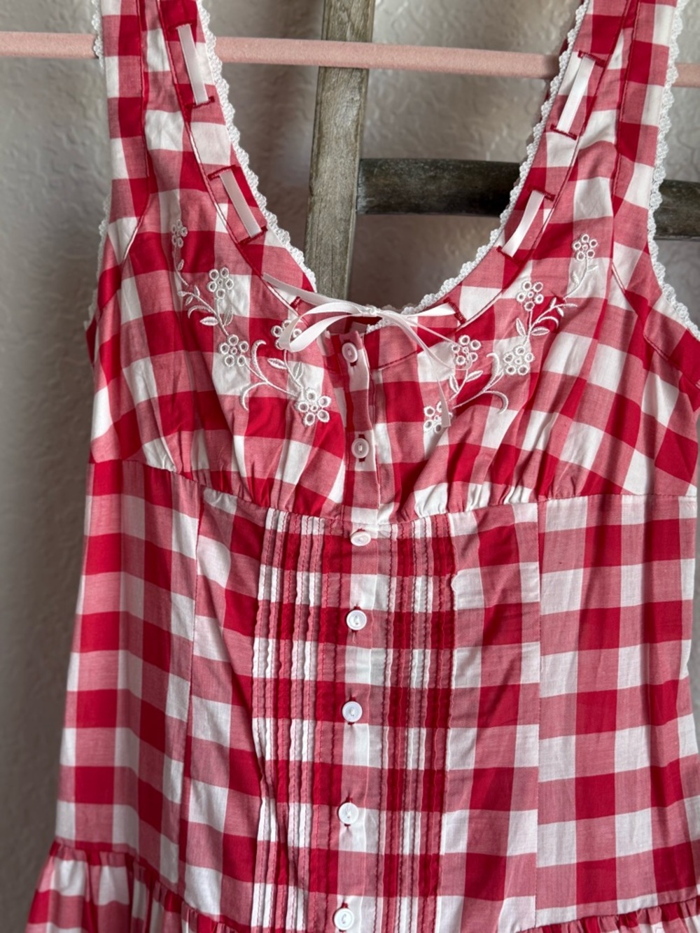 Frankie's Bikinis x Bella Hadid Gingham Maxi Dress - Picture 5 of 10
